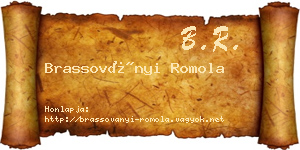 Brassoványi Romola névjegykártya
